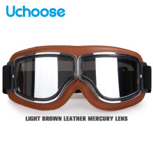 (multi)Winddichte motorhelmbril van leer Veiligheidsbescherming Anti-reflectie Motocross Cross-country