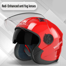 (6)Heren Motorfiets halve helmen Dubbele lens Scooter Motohelm Casco vespa dorp Rijcapacete de