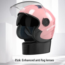 (Blauw) Heren Motorfiets halve helmen Dubbele lens Scooter Motohelm Casco vespa dorp Rijcapacete