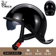 (Indiaas) Retro motorhelmen voor heren Vintage motorhelm met ingebouwde lens Zomer elektrisch