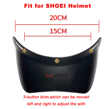 (Geel) Universele motorhelm vizierlens 3 drukknopen retro helmranden bril motorhelm