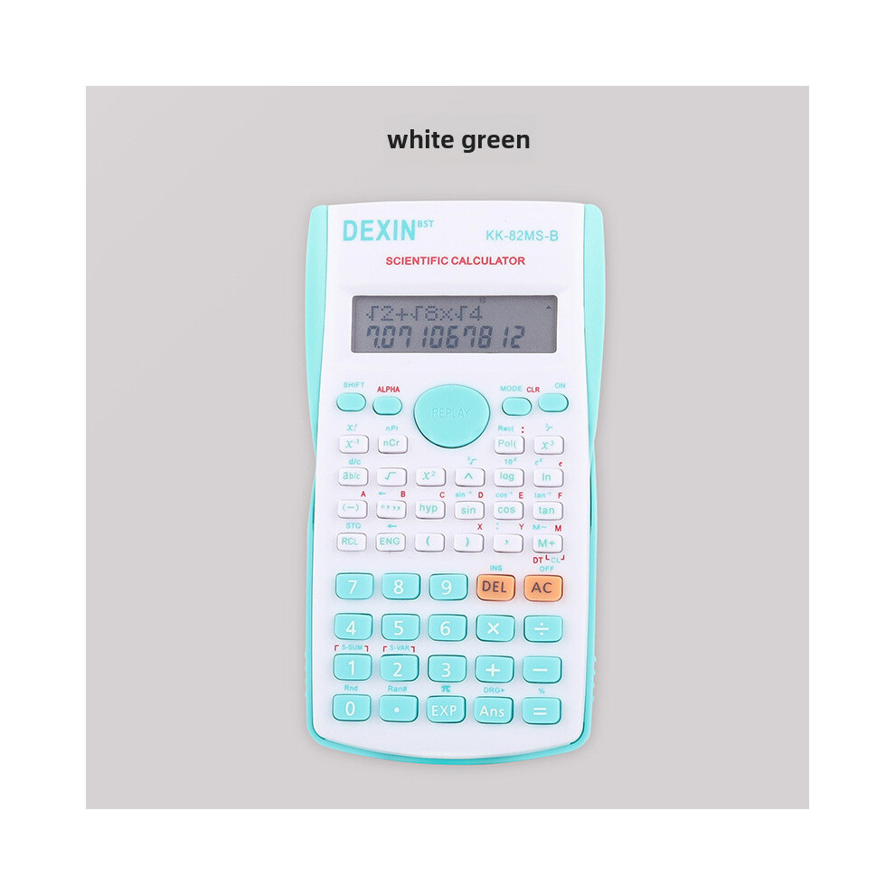 (WhiteGreen) Student 82ms Calculator Test Scientific Function Stationery Textbook Electronic