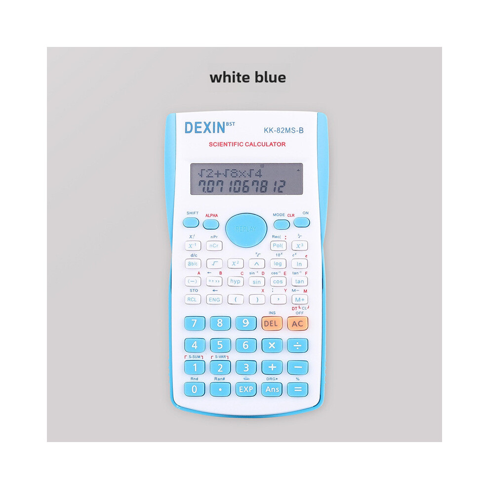 (WhiteBlue) Student 82ms Calculator Test Scientific Function Textbook Electronic Stationery