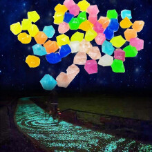 (Mixed color, One size) 300pcs/bag Mini Luminous Stones 14mm Potted Pathways Hallway Decoration