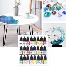 (As show, One size) Epoxy Resin Pigment 24 Colors/5ML Transparent Liquid UV Epoxy Resin Dye for DIY