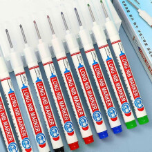 (As show, One size) 12x Deep Reach Markers Waterproof Deep Hole Marker Pens Carpenter Tile Markers