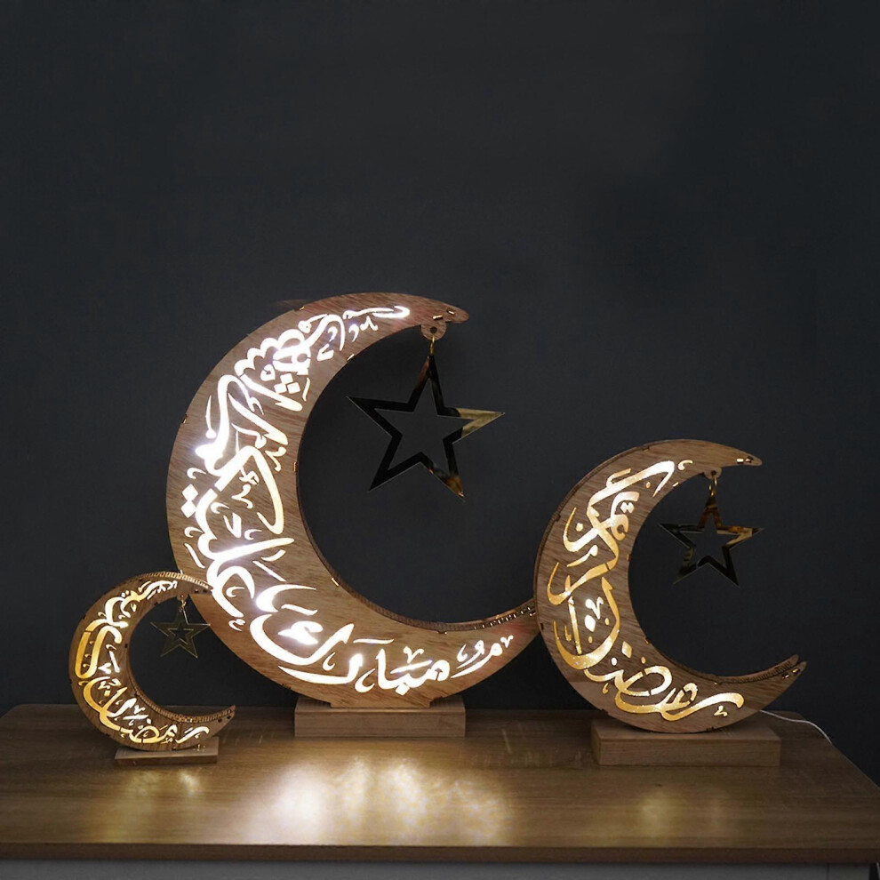 (M, C) Eid Wooden Moon Star Led Light Pendant Ramadan Hanging Lamp Ornament Night Light-image-OPC-PHNQ7KQ-NEW