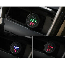 (As show, One size) Thermometer USB Charger Volt Meter Monitor Gauge 3 in 1 Digital Monitor Meter