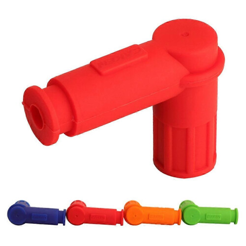 (Orange, One size) Motorcycle Spark Plug Cap Boot Waterproof Non Resistor Universal Spark Plug Cap 1