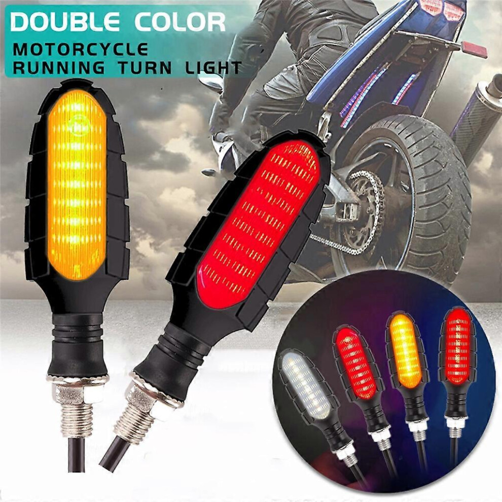 ( One Size) Led Motorcycle-Turn Signal Sequential Flowing Indicator Lamp Blinker-2Pcs Red/Light 8191722686060