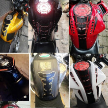 (Silver, One size) Carbon Fuel Tank Pad Stickers Decals for CB400/600/1000/1300 VT250 VFR400