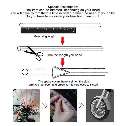 (White, One size) Spoke Cover Rim Protector Wrap for Motorcycle Bicycle Wheel