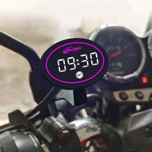 (Green 2 in 1, One size) Upgraded Motorcycles LED Voltmeter/Temperature & Voltage/4 in 1 Panel Meter