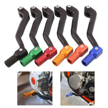 (Golden, One size) Universal Motorcycle Gear Shift Lever Aluminum Alloy Folding Gear Rod 6-Color