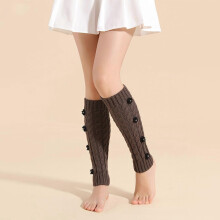 (White, One size) Women Winter Twist Cable Knit Leg Warmers Sweet Christmas Artificial Flower Boot Cover Sleeves Holiday Thermal Knee Brace Calf Socks