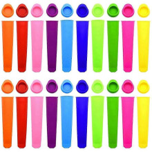 Flexible Ice Pop Makers, Eco-Friendly Plastic Ensures Safe Usage, 20 Pack, Secure Lid Keeps Contents Intact, Multi-Color Set Adds Joy To Your