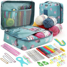 Crochet Kit for Beginners, Travel Ready Portable Storage, Includes 79 Crochet Tools, Ergonomic Crochet Hooks, Complete Crochet Kit for Crafting