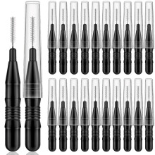 (As show, One size) 20 Pcs Micro Eyebrow Brush, Eyebrow Spoolie Brush Spoolies, Black