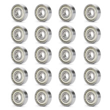 (As show, One size) 20 Pieces 608 ZZ Longboard Roller Ball Bearings Suitable for ABEC Used for Skates, Skateboards, Scooters8mm x 22mm x 7mm