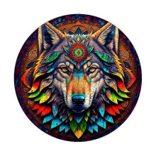 (As show, One size) (Wolf King)Wooden Puzzles for Adults (42x33cm, 220pcs),Unique Shape Puzzle Gifts, Wooden Puzzles for Family Game and Home Decor