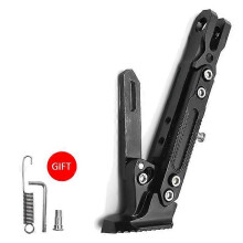(As show, One size) Black Motorcycle Kickstand, Universal Motorcycle Side Stand, Adjustable Parking Leg Kickstand Holder, Tripod Stand