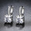 Silver Color Square Ethnic Crystal Dangle Earrings For Women 1
