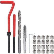 (As show, One size) Thread Repair Kit,25 Pieces M8 Helicoil Metal Thread Insertion Kit with Transparent Plastic Box for Automotive Repair
