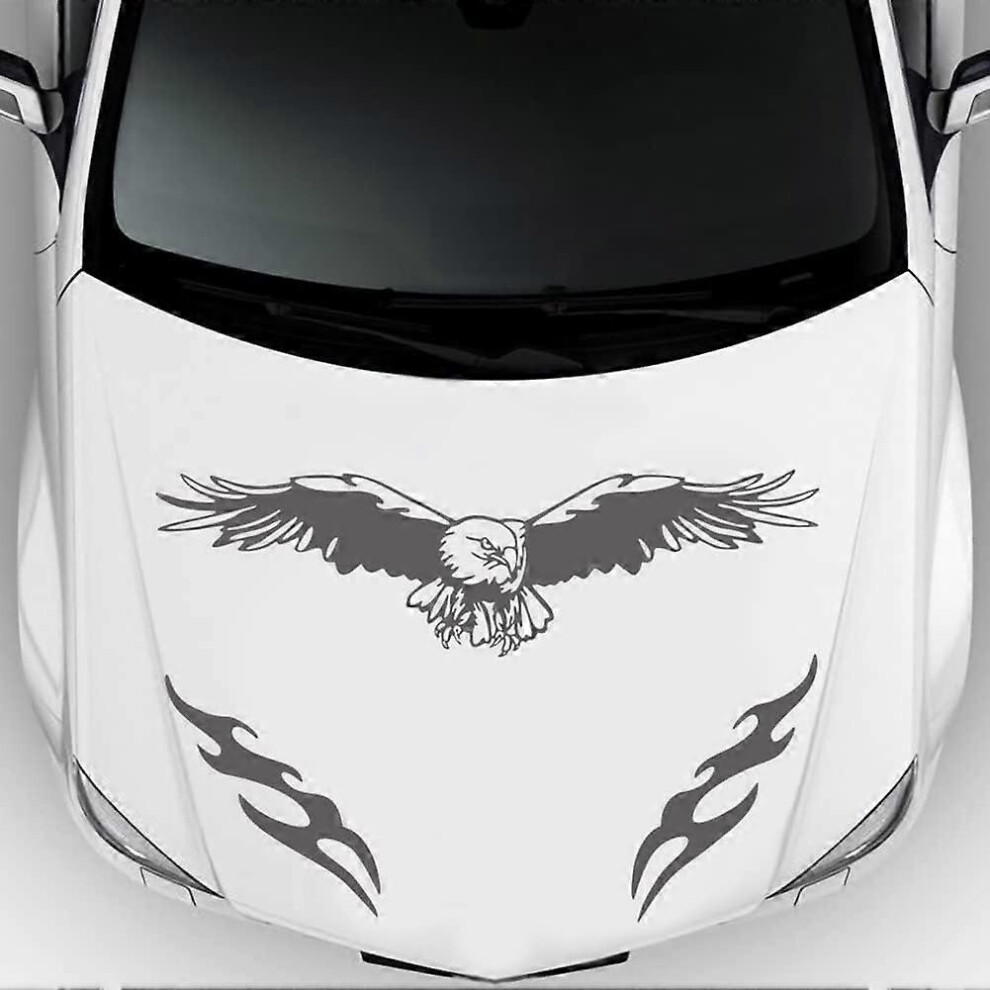 (As Show, One Size) (Graycar Hood Sticker, 3 Pieces Car Decorative Stickers Eagle Fire Totems Self-Adhesive 3D Waterproof Hood Sticker Fashion Sports 4704245226770