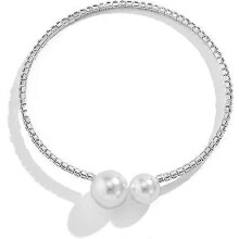 (As show, One size) 1 Beaded Bracelet of Silver Bracelets with Open Crystals Bracelets for Women and Girls