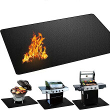 (As show, One size) (165x99 cm) for charcoal barbecues, stoves, smokers and gas grills. Protect terraces and patios, fire resistant, ideal for interior fireplaces