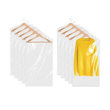 (As show, One size) 10 Pack Plastic Clothes Covers 60x90 cm Hanging Garment Bags Clear Clothes Bags Dry Cleaning Bags Dust-proof Garment Protector Covers for Shirt Jacket