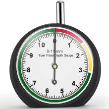 (As show, One size) Tire Tread Depth Gauge Depth Measuring Tool 0-11mm/ 0-0.43inch Dial Diameter 44mm (1.7inch) Pressure Gauge for Car, Truck, Bike, Motorcycle