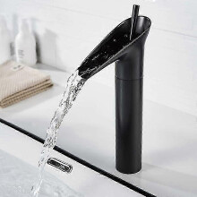 Modern Sink Faucet, Eye-Catching Design with Matte Black Finish, Single Hole Mount Suitable for Kitchen And Bathroom Use