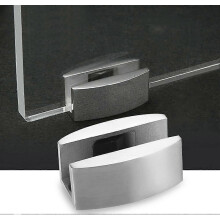 (As show, One size) 304 Stainless Steel Glass Door Pivot Hinge Clamp Fixes Frameless Sliding Glass Door Stopper Fixing for Bathroom