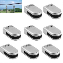 (As show, One size) 8 PCS Glass Clamp 6-8mm Glass Holder Glass Clip 304 Stainless Steel Adjustable Glass Bracket for Balustrade Stairs Handrail