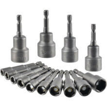 (As show, One size) Magnetic Hex Socket 14Pcs Impact Driver Socket 6-19mm, Magnetic Hex Socket Wrench Socket Set Magnetic 1/4 Hex Socket Socket Adapter Tool