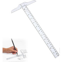 (As show, One size) (30cm)T Square Plastic Transparent, T-Square Plastic, T-Ruler Transparent, T Square for Drawing and General Layout Work School Office Home Sketching M