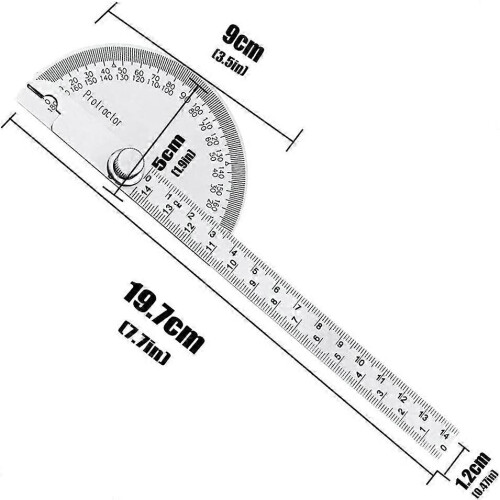 (As show, One size) 180 Degree Protractor, Adjustable Angle Ruler for Drawing and Measuring, 145mm Measuring Device Ruler 1