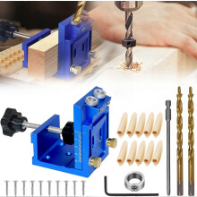 (As show, One size) 6 Pieces Drilling Jig Kit Set, Adjustable Drill Guide 9mm Drilling, Oblique Drilling Jig for Positioning Holes for Woodworking