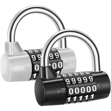 (As show, One size) Padlock, Code Padlock, with 5 Digit Padlock, 2 Pieces Code Padlock, Combination Padlock
