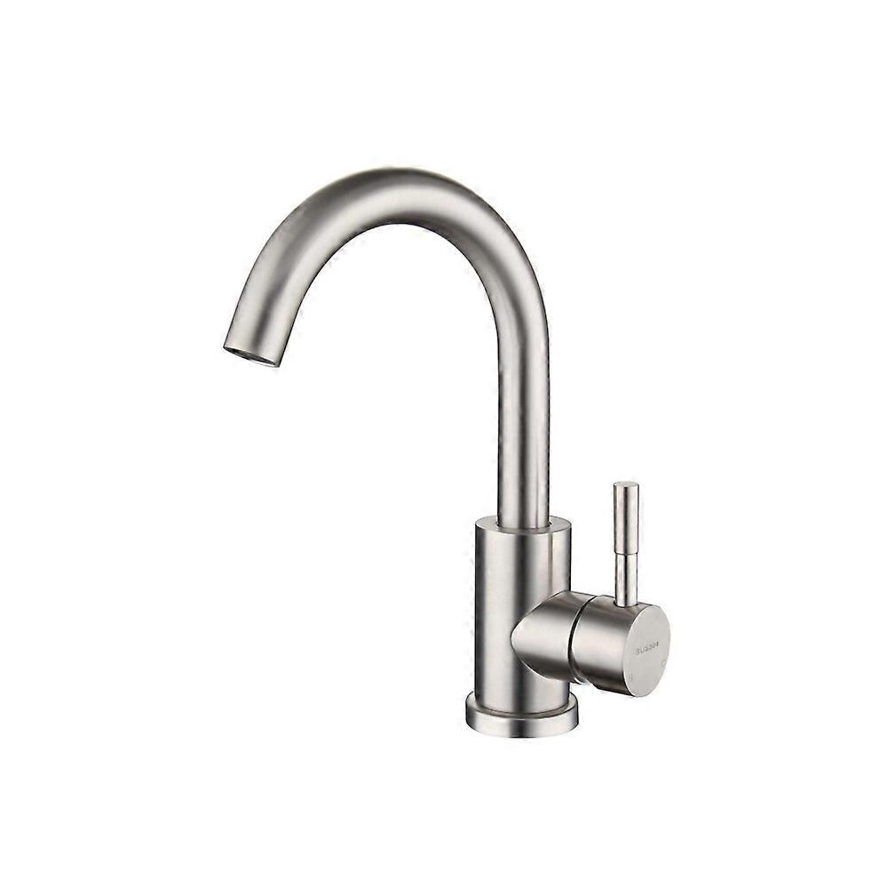 (As Show, One Size) 304 Stainless Steel Basin Faucet, Hot And Cold Single Hole Rotating Faucet 4704245298210