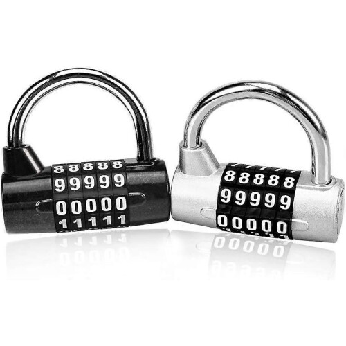 (As show, One size) Padlock, Code Padlock, with 5 Digit Padlock, 2 Pieces Code Padlock, Combination Padlock 1