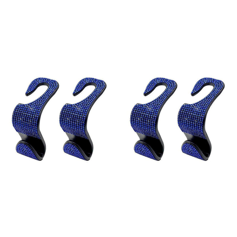 Blue (As Show, One Size) Universal Car Headrest Hook, Pack Of 4 Car Seat Hooks, Multifunctional Car Hooks For Handbag And Clothes, Universal For Most Vehic