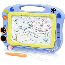 (As show, One size) BlueMagic Slate Board, Magnetic Drawing Board for Kids Erasable Sketch Tablet Creative Toys with 2 Stamps for Kids Birthday Gifts
