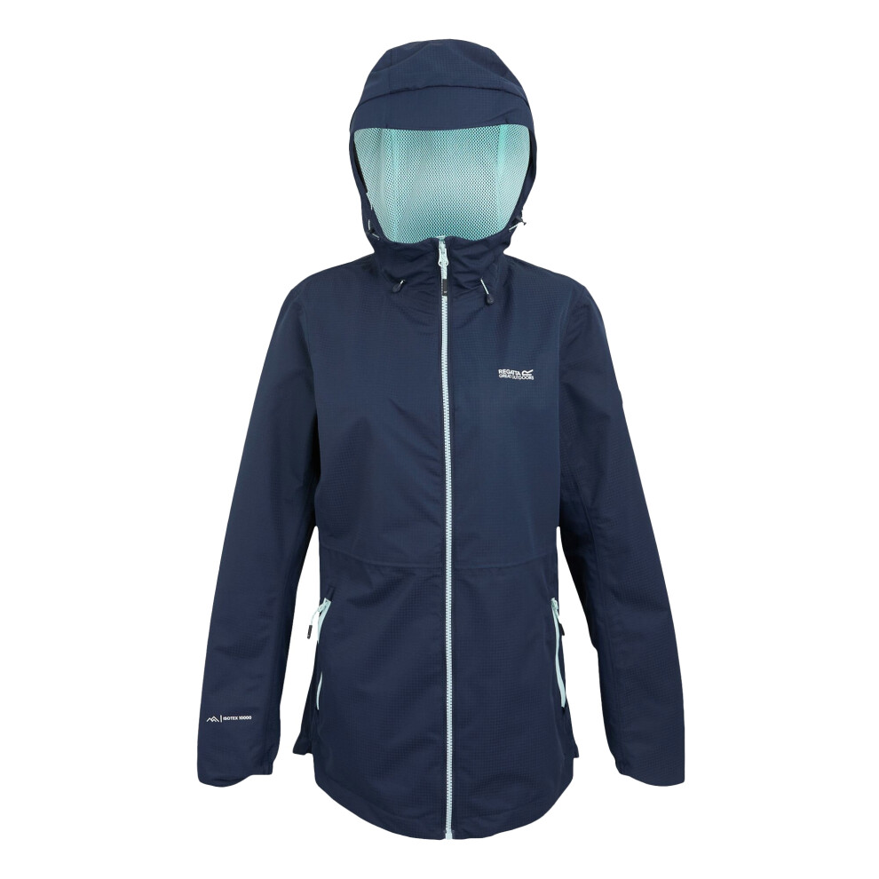 (14 UK, Navy/Icy Morn) Regatta Womens/Ladies Hamara IV Waterproof Jacket