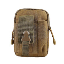 (As show, One size) Khaki,Tactical Belt Bag, Nylon Molle Belt Bag EDC Gadget Utility Cell Phone for Hiking Travel Sport Outdoors -