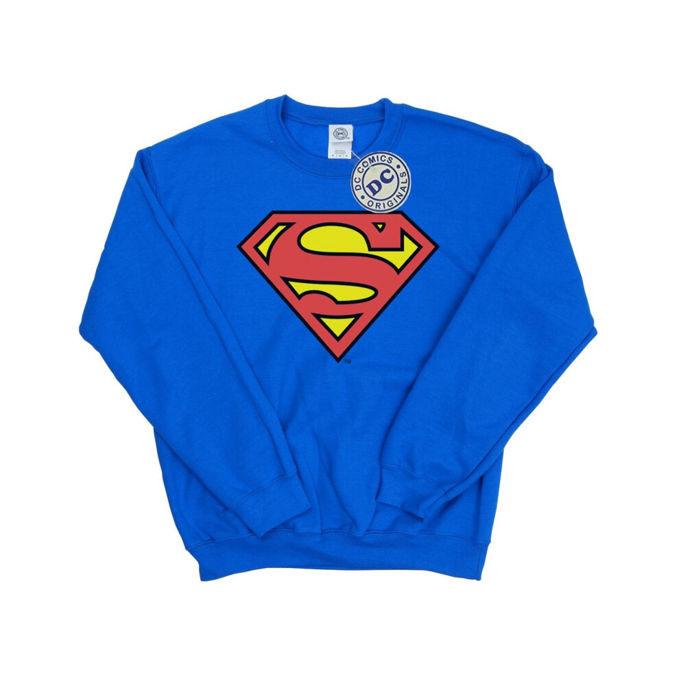 (7-8 Years, Royal Blue) DC Comics Boys Superman Logo Sweatshirt