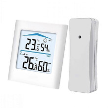 (As show, One size) Wireless Weather Station with Outdoor Sensor, Digital Thermometer and Hygrometer for Indoor and Outdoor Temperature, Adjustable Backlight for Bedroom,