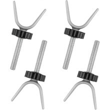 (As show, One size) (Black + Ribbon)4 Pieces Barrier Bolts, Pressure Threaded Baby Gate, Pressure Threaded Rod, Anti-Slip Steel Y Type M10 Multifunction Stair Gate Thread