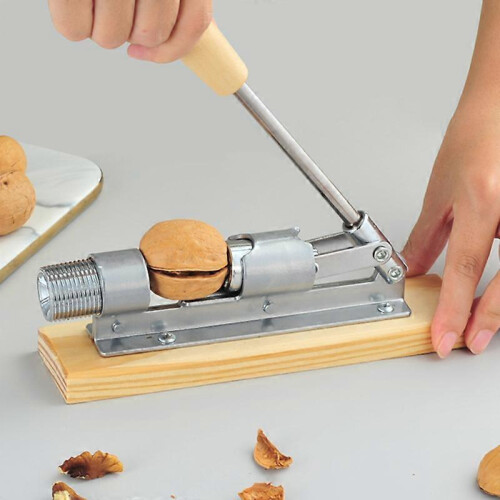 (As show, One size) Nutcracker Nutcracker Nutcracker Stainless Steel Nutcracker with Wooden Handle Open Tool for Walnuts, Chestnuts, Pecans, Hazelnuts, Almonds, Brazil Nu 1